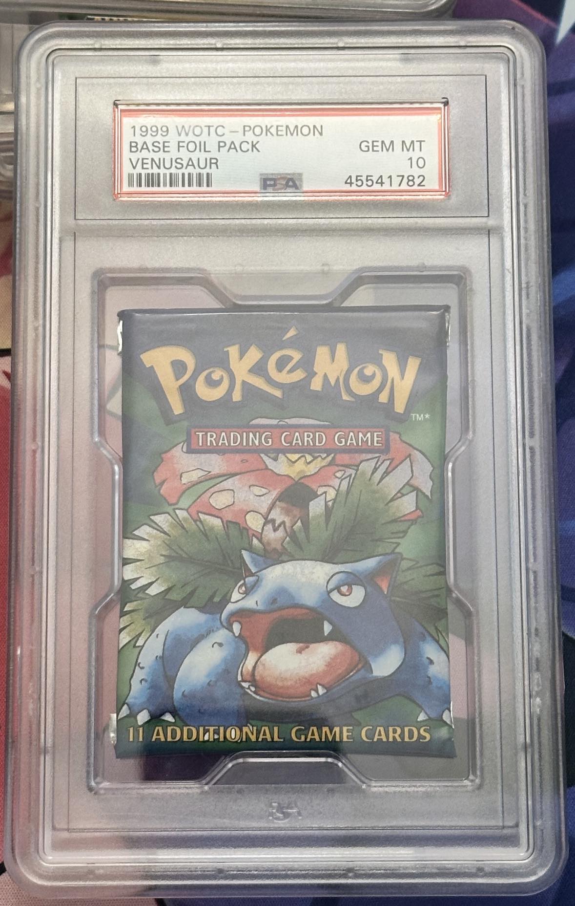 1999 WOTC - Pokemon - Base Set Foil Pack - Venusaur - PSA GEM MT 10 Video Game Trader LLC 1999 WOTC - Pokemon - Base Set Foil Pack - Venusaur - PSA GEM MT 10 Video Game Trader LLC