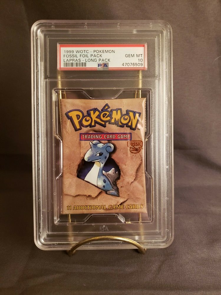 1999 WOTC - Pokemon - Fossil Foil Pack - Lapras - Long Pack - PSA GEM Video Game Trader LLC 1999 WOTC - Pokemon - Fossil Foil Pack - Lapras - Long Pack - PSA GEM Video Game Trader LLC