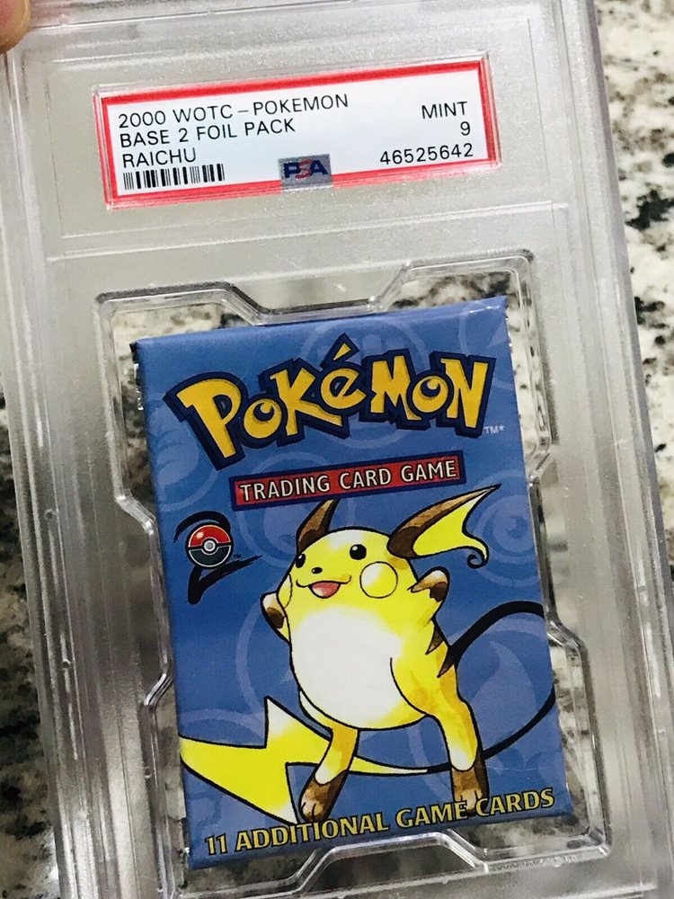 2000 WOTC - Pokemon - Base Set 2 Foil Pack - Raichu - PSA MINT 9 2000 WOTC - Pokemon - Base Set 2 Foil Pack - Raichu - PSA MINT 9