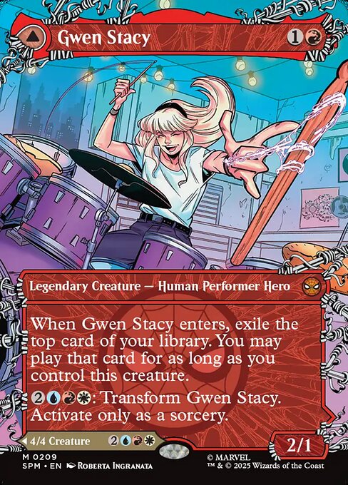 Gwen Stacy // Ghost-Spider (209) - BORDERLESS | MTG - Marvel's Spider ...