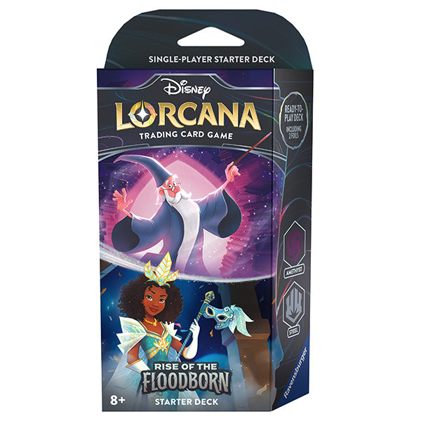 Disney Lorcana TCG: Rise of the Floodborn - Starter Deck (Amethyst & S Video Game Trader LLC Disney Lorcana TCG: Rise of the Floodborn - Starter Deck (Amethyst & S Video Game Trader LLC