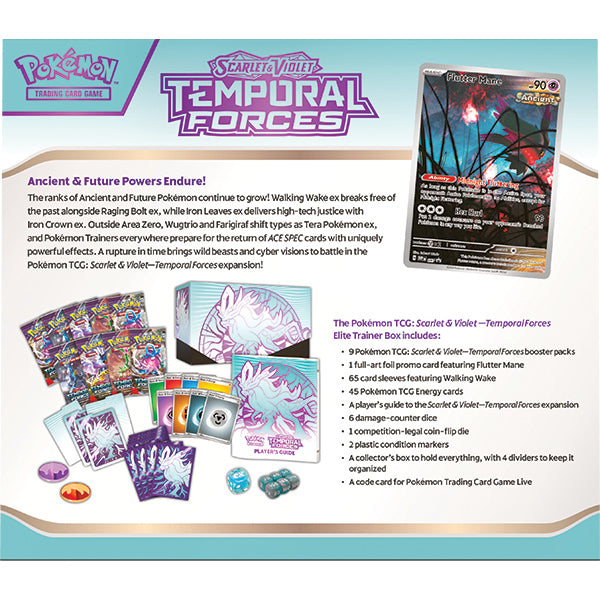 pokemon trading card game ancient power box Pokemon TCG: Scarlet & Violet 05 Temporal Forces- Elite Trainer Box (W – Video Game Trader LLC
