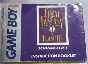 Final Fantasy Legend III - Nintendo GameBoy ORIGINAL MANUAL & MAP - NO GAME