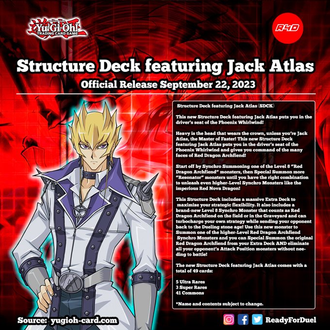 Jack Atlas of YU-GI-OH! 5D's is Getting a Structure Deck — GeekTyrant